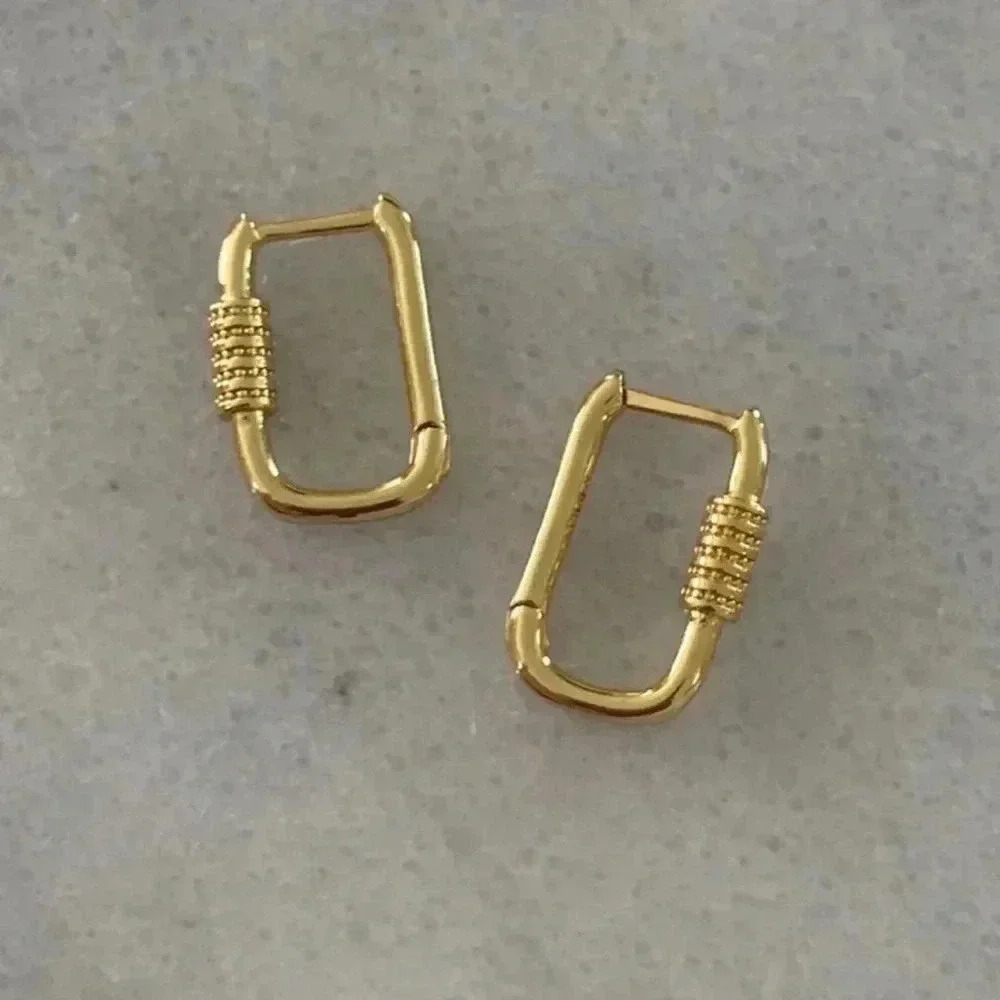 COPY - Gold Oval Hoop Chunky Earrings Brand New